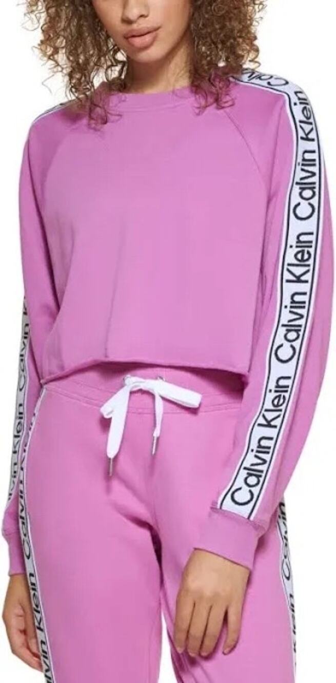 New Calvin Klein Performance Cropped Pink Purple Sweater Small